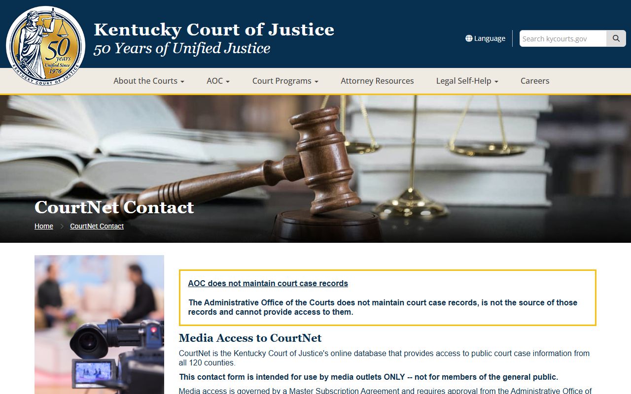 Fayette County court records CourtNet access page