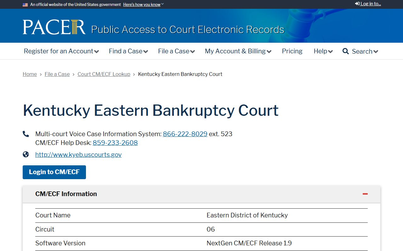 Fayette County Circuit Court records PACER bankruptcy lookup