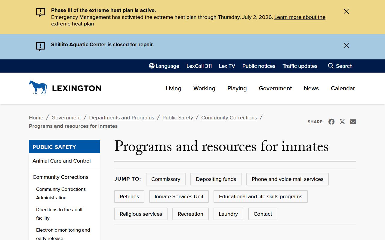 Fayette County inmate records commissary and inmate resources