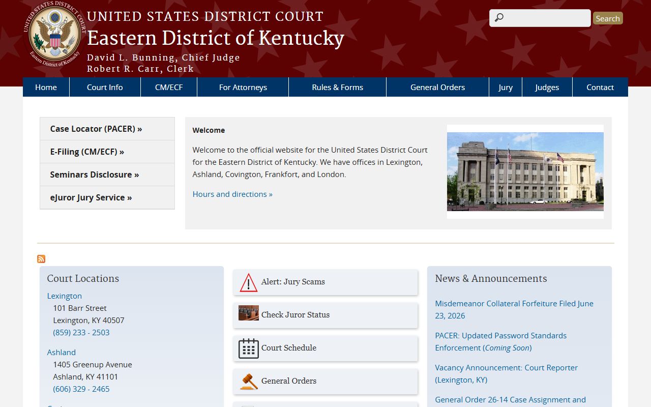 Fayette County probate records and Eastern District of Kentucky federal court