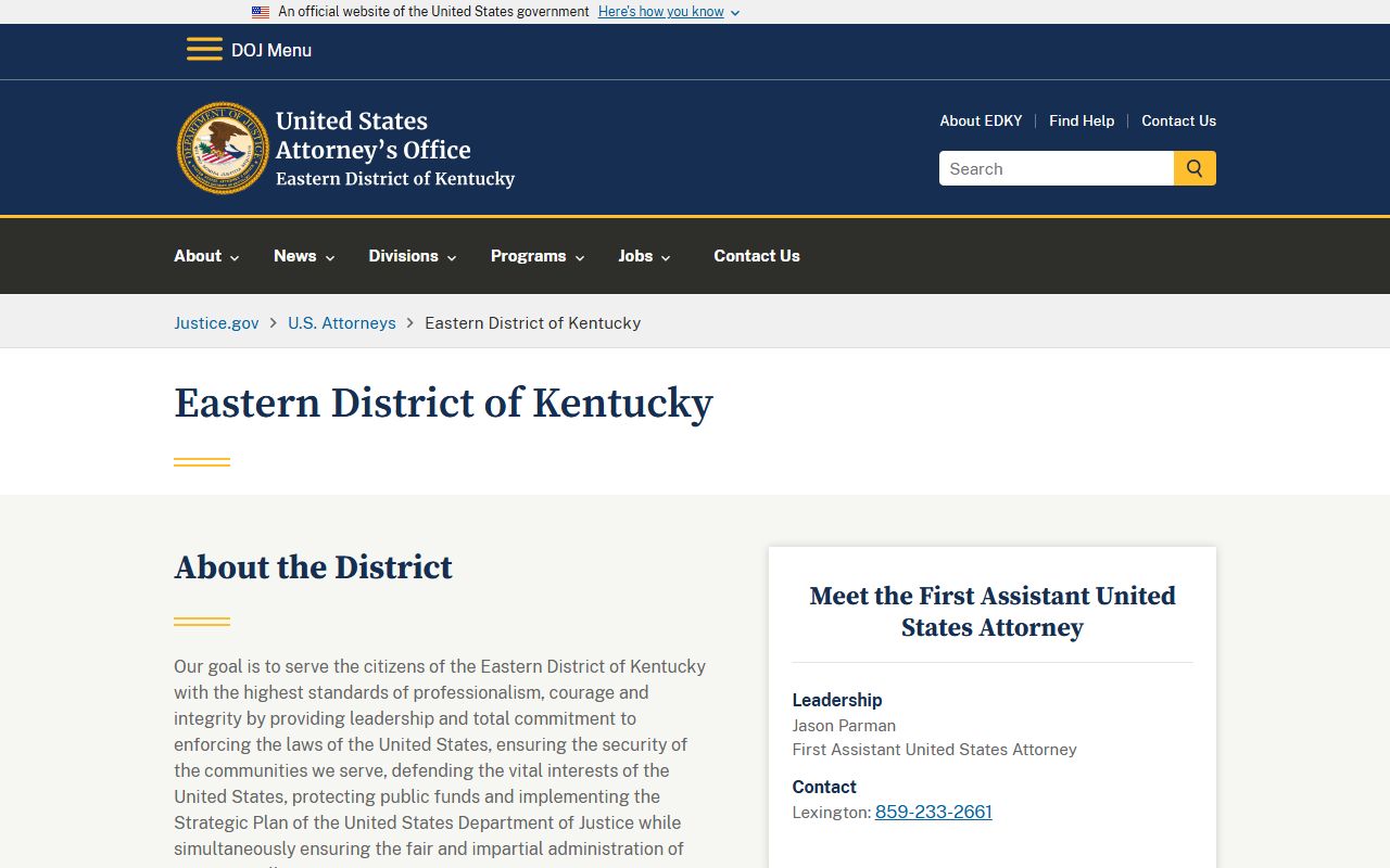 Fayette County warrant records and Eastern District of Kentucky federal prosecution source